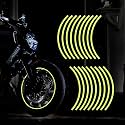 (Yellow) 18pcs - 16"-19" Reflective Wheel Rim Stripe Decal for Motorcycle Wheels Car Cycling Bike Bicycle Night Reflective Safety Decoration Stripe Sticker Compatible with L-Ogan