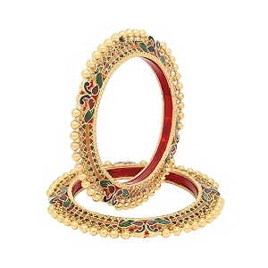 yellow chimes bangles for women gold toned meenakari touch traditional bangles for women and girls