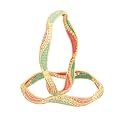 Yellow Chimes Bangles for Women Gold Toned Meenakari Touch Traditional Bangles for Women and Girls