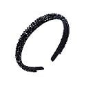 Yellow Chimes Hair Bands for Girls Black Hair Band Crystal Studded Headbands HairBands for Kids and Girls Hair Accessories For Girls.