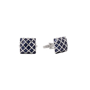 yellow chimes premium collection chequered strips blue by yellow chimes copper cufflink for men bluesilver ycfjcl-116strp-bl
