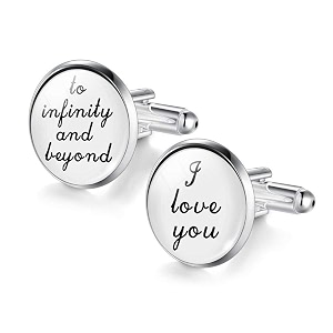 yellow chimes cufflinks for men elegant gift infinity love message stainless steel silver cuff links for men and boys valentine gift for boys