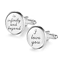 Yellow Chimes Cufflinks for Men Elegant Gift Infinity Love Message Stainless Steel Silver Cuff Links for Men and Boys Valentine Gift for Boys