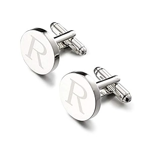 yellow chimes exclusive collection alphabet letters stainless steel statement cufflinks for men