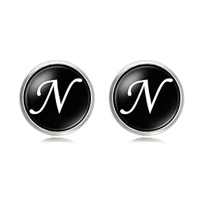 yellow chimes exclusive collection alphabet a statement stainless steel cufflinks for men
