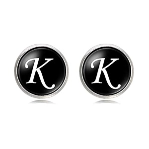yellow chimes exclusive collection alphabet a statement stainless steel cufflinks for men