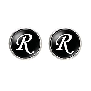 yellow chimes exclusive collection alphabet a statement stainless steel cufflinks for men