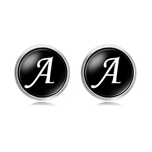yellow chimes exclusive collection alphabet a statement stainless steel cufflinks for men
