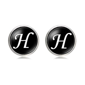 yellow chimes exclusive collection alphabet a statement stainless steel cufflinks for men