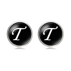 yellow chimes exclusive collection alphabet a statement stainless steel cufflinks for men