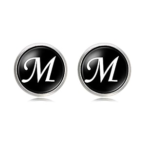 yellow chimes exclusive collection alphabet a statement stainless steel cufflinks for men