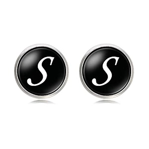 yellow chimes exclusive collection alphabet a statement stainless steel cufflinks for men