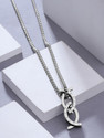 YELLOW CHIMES Fashion Ring Shape-Shifting Ring Fidget Necklace Dual-Use Necklace Chain for Men Copper Stainless Steel Pendant