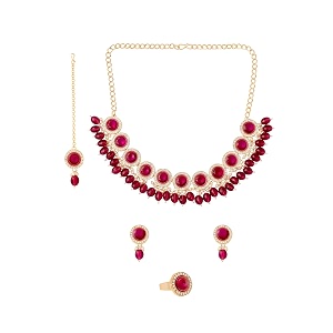yellow chimes jewellery set for women and girls traditional kundan necklace set gold plated kundan choker necklace set  birthday gift for girls and women anniversary gift for wife