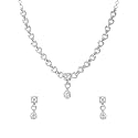 Yellow Chimes Jewellery Set for Women and Girls Traditional American Diamond Jewellery Set | Rosegold Plated AD Necklace Set for Women | Birthday Anniversary Gift for Girls &amp; Women