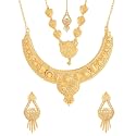 Yellow Chimes Jewellery Set for Women and Girls One Gram Gold Jewellery Set for Women | Gold Plated Bridal Choker Necklace Set | Birthday Gift for Girls &amp; Women Anniversary Gift for Wife