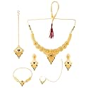 Yellow Chimes Jewellery Set for Women and Girls One Gram Gold Jewellery Set for Women | Gold Plated Bridal Choker Necklace Set | Birthday Gift for Girls &amp; Women Anniversary Gift for Wife