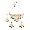 Yellow Chimes Jewellery Set for Women and Girls Traditional Kundan Necklace Set Gold Plated Kundan Choker Necklace Set | Birthday Gift for girls and women Anniversary Gift for Wife