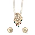 Yellow Chimes Jewellery Set for Women and Girls Kundan Necklace Set Gold Plated Kundan Studded Beads Beaded Necklace Set | Birthday Gift for girls and women Anniversary Gift for Wife