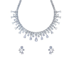 Yellow Chimes Jewellery Set for Women Rhodium