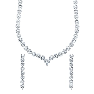 Yellow Chimes Jewellery Set for Women Rhodium