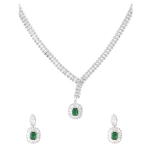 Yellow Chimes Jewellery Set for Women Rhodium