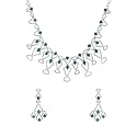 Yellow Chimes Jewellery Set for Womens AD/American Diamond Studded Crystal Necklace Set with Earrings for Women and Girls