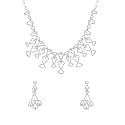Yellow Chimes Jewellery Set for Womens AD/American Diamond Studded Crystal Necklace Set with Earrings for Women and Girls