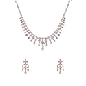 Yellow Chimes Jewellery Set for Womens AD/American Diamond Studded Crystal Necklace Set with Earrings for Women and Girls