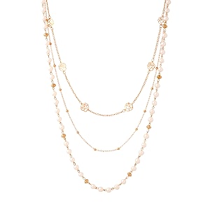 yellow chimes latest fashion golden white crystal pearls multilayer long pearl choker necklace set with earrings jewellery set for women amp girls