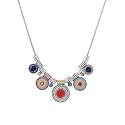 Yellow Chimes Latest Fashion Silver Plated Multicolour Circle Design Charm Locket Choker Necklace for Women and Girls, Silver, Multicolour, Medium