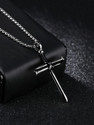 YELLOW CHIMES Stainless Steel Classic Black Holy Cross 24" Link Chain Pendant for Men and women Stainless Steel Pendant