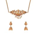 Yellow Chimes Temple Jewellery Set | Gold Plated Traditional Choker Necklace | Ethnic Gold Plated Choker Necklace Set for Women | Birthday Anniversary Gift for Wife