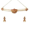 Yellow Chimes Temple Jewellery Set | Gold Plated Traditional Choker Necklace | Ethnic Gold Plated Choker Necklace Set for Women | Birthday Anniversary Gift for Wife