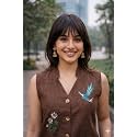 Yellow Embroidered Co-Ord Set Sleeveless Vest with