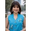 Yellow Embroidered Co-Ord Set Sleeveless Vest with