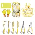 Yellow Garden Tools Set 10 Pieces, Gardening Gifts for Women
