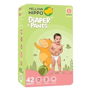 yellow hippo diaper pants l