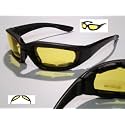 YELLOW LENS Motorcycle Foam Glasses Googles Choppers Night Driving Choppers Paintball 091
