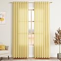 Yellow Linen Blend Drapes 84 Inch Length