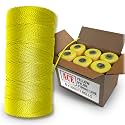 Yellow Mason Line String Line - #18 Braided Nylon String - 6,000 Ft Length - Nylon Twine for Gardening Or Masonry Tools - Perfect Construction String for A String Level, Twine String for Gardening
