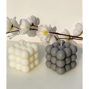 cloud bubble paraffin wax soy wax cube candle 100gm each vanilla - set of 2