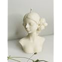 Flower Head Lady, Sculpture Women Candle | Off White Color | Vanilla Scented | 100% Soy Wax 125Gm