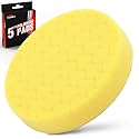 Yellow Polish Pad, Buffing Polishing Pads, 1Pc 5.5 Inch Face for 5 Inch 125mm Backing Plate Compound Buffing Sponge Pads for Car Buffer Polisher Compounding, Polishing and Waxing