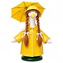 Yellow Raincoat Porch Goose Outfit, Wig & Umbrella Set, 4-Piece Kit