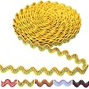 Yellow Rick Rack Wave Bending Fringe Trim 10 Yards Wave Polyester Rick Rack Trim for Sewing Crafts Pillows Costumes