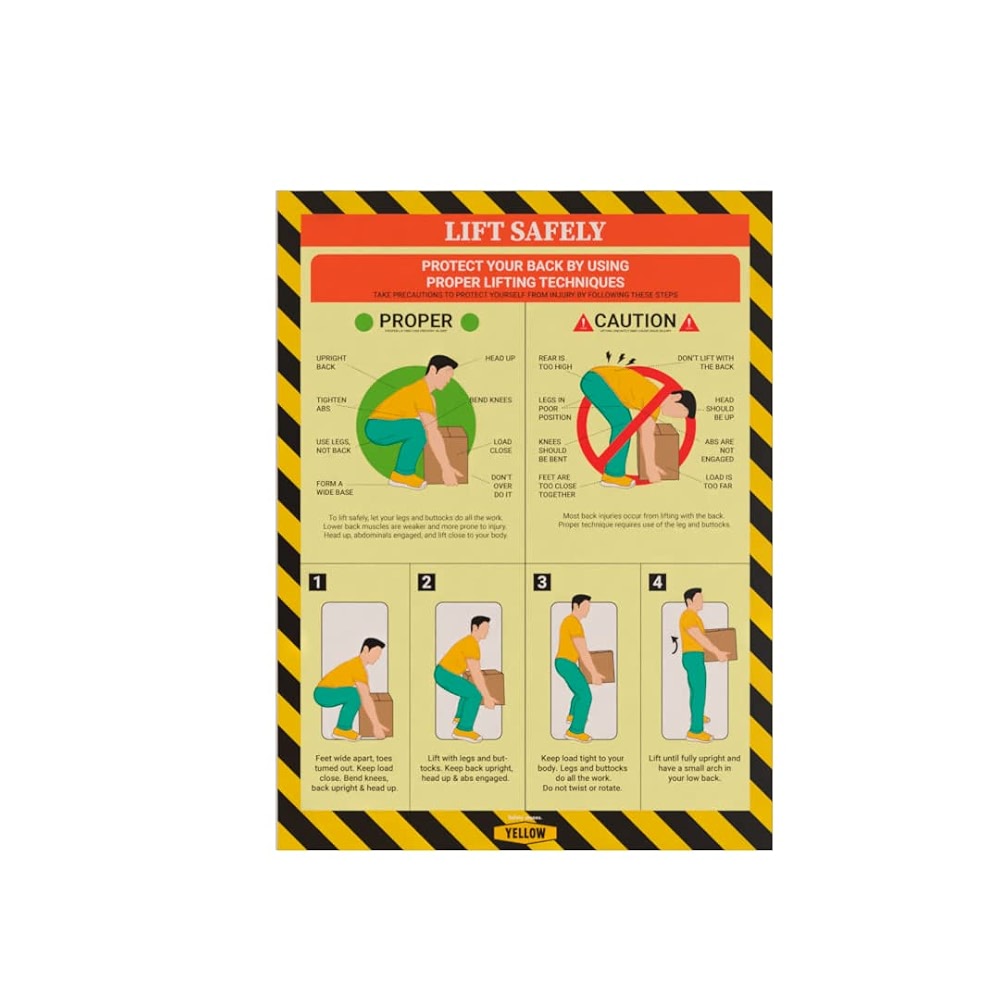 Yellow Safety - Workplace Safety Poster - Non-Lamintated, 12 x 16 ...