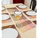 Yellow Weaves 6 PVC Dining Table Placemats with 1 Runner (30 X 135 CM), Set of 7 - Beige