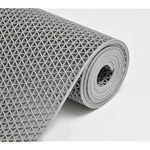 yellow weaves anti skid multipurpose pvc rubber rectangular mat for floor bathroom swimming pool kitchen indoors outdoors  color - grey  waterproof entrance doormat rain jali mat - 2x14 feet