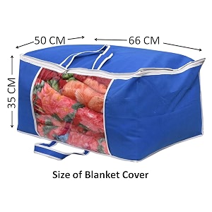yellow weaves blanket coverbag storage organiser with designer handles set of 2 blue and black